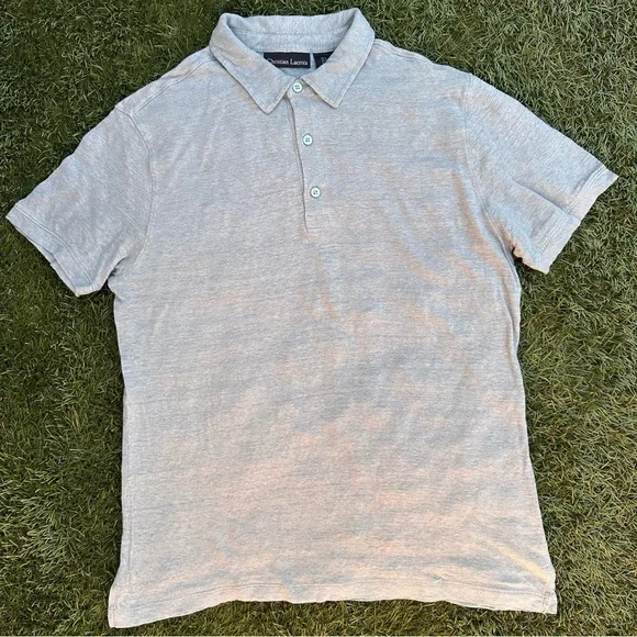 Christian LaCroix Men’s 100% Linen Polo Shirt Lightweight Quiet Lux Minimalist L - Picture 2 of 8